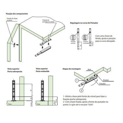 Imagem de Fecho Torque Pulsador Magnético Tipo Caneta Branco