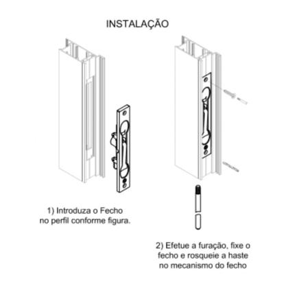 Imagem de Fecho Unha de Embutir para Janelas e Portas 17cm Preto Alumiconte FEC0609PTC