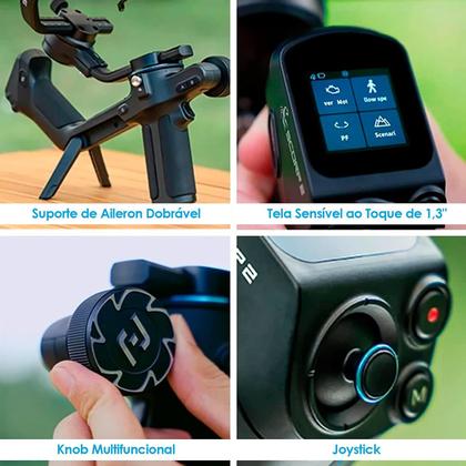 Imagem de FeiyuTech Scorp 2 Estabilizador De Cardan 3 Eixos Para Câmeras Sem Espelho, Smartphones, Câmeras de Ação Com Rastreador AI Integrado