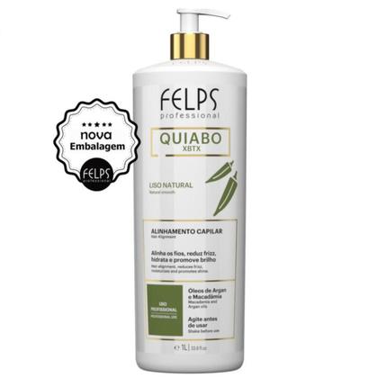 Imagem de Felps Escova Progressiva De Quiabo Xbtx De Okra Complexo Selante Kit Profissional 2x1000ml Anti-frizz + Alisamento + Alinhamento