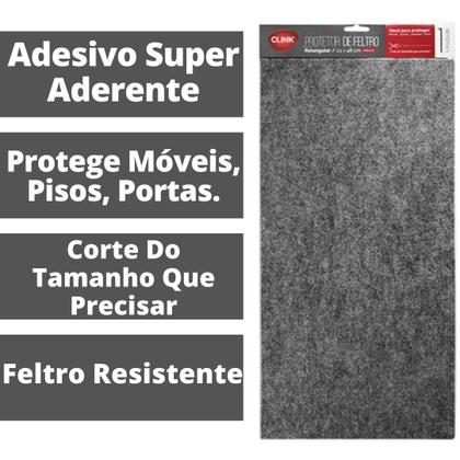 Imagem de Feltro Adesivo Pés Sofá Mesa Cadeira Placa Super Aderente