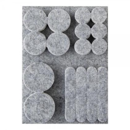 Imagem de Feltro Adesivo Vários Tamanhos P/ Móveis Objetos Protetor 33 Peças - Clink