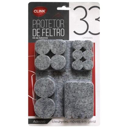 Imagem de Feltro Adesivo Vários Tamanhos P/ Móveis Objetos Protetor 33 Peças - Clink
