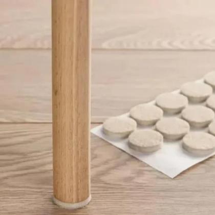 Imagem de Feltro Autoadesivo Protetor Móveis Pé Chão Piso Redondo Pequeno Cartela 32 Pçs Cartela