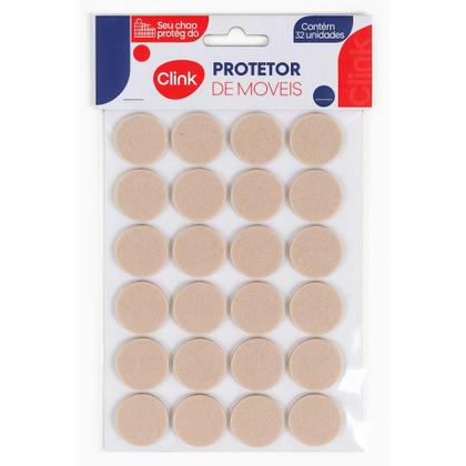 Imagem de Feltro Autoadesivo Protetor Móveis Pé Chão Piso Redondo Pequeno Cartela 32 Pçs Cartela