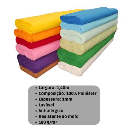 Imagem de Feltro Liso Tecido Diversas Cores Artesanato 2 M X 1,40m