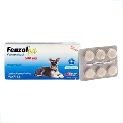 Imagem de Fenzol Pet 500 Mg 6 Comprimidos Agener Vermífugo Anti Verme Para Cães