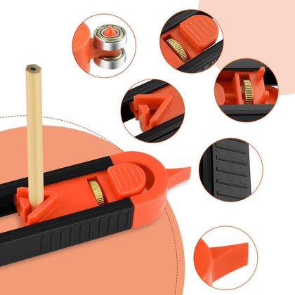Imagem de Ferramenta Contour Scribe Precise com 2 lápis, conjunto de carpintaria DIY