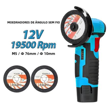 Imagem de Ferramenta De Corte Portátil Para Polimento E Corte, Esmerilhadeira Angular Sem Fio De 12V Para Uso