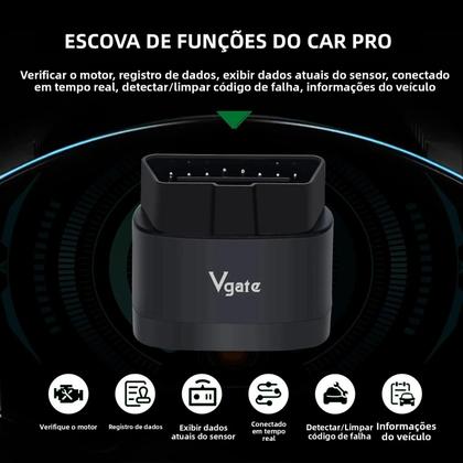 Imagem de Ferramenta De Diagnóstico Automotivo Bluetooth 5.3 OBD2 Vgate iCar pro 2S ELM327 Para Android IOS