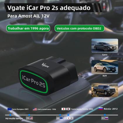 Imagem de Ferramenta De Diagnóstico Automotivo Bluetooth 5.3 OBD2 Vgate iCar pro 2S ELM327 Para Android IOS