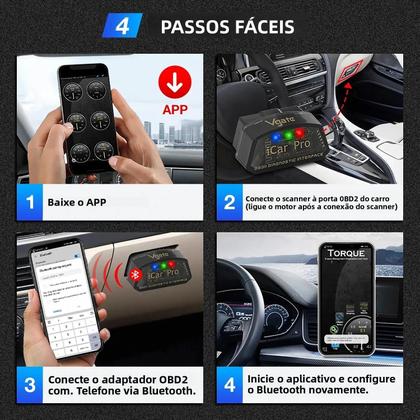 Imagem de Ferramenta De Diagnóstico Automotivo ODB2 Bluetooth Para Android E IOS Vgate iCar pro WIFI 3.0 4.0