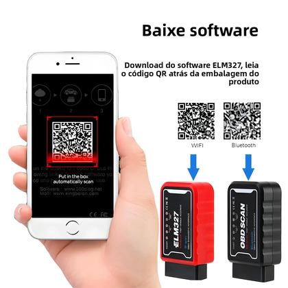 Imagem de Ferramenta de Diagnóstico ELM327 WiFi e Bluetooth V1.5, Chip PIC18F25K80, Chip OBDII, Android e iOS