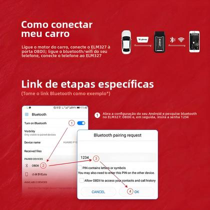 Imagem de Ferramenta de Diagnóstico ELM327 WiFi e Bluetooth V1.5, Chip PIC18F25K80, Chip OBDII, Android e iOS