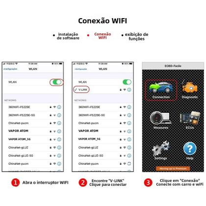 Imagem de Ferramenta de Diagnóstico ELM327 WiFi e Bluetooth V1.5, Chip PIC18F25K80, Chip OBDII, Android e iOS