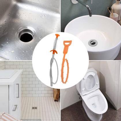 Imagem de Ferramenta de remoção de entupimentos de drenagem Amazon Basics com 5 de plástico e 1 de aço inoxidável