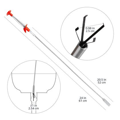 Imagem de Ferramenta de remoção de entupimentos de drenagem Amazon Basics com 5 de plástico e 1 de aço inoxidável