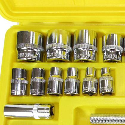 Ferramenta Jogo Maleta Caixa 32 Peças Pito Soquete 1/2 - TITANIUM