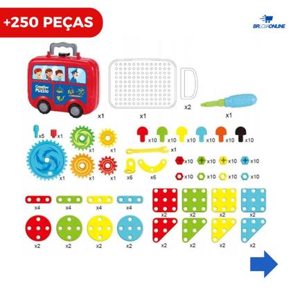 Imagem de Ferramenta Maleta Criativa Quebracabeça Para Crianças Com Furadeira Elétrica Brinquedo Parafusos