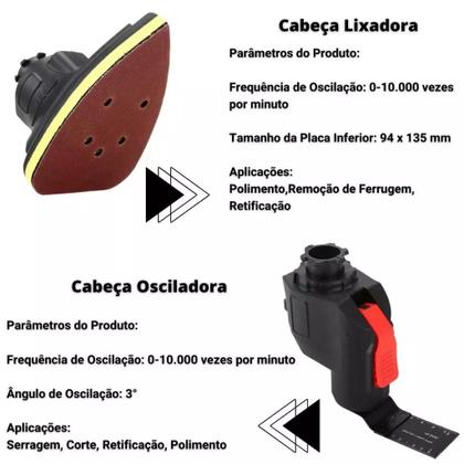 Imagem de Ferramenta Multifuncional 21V Brushless Profissional 11+2 Parafusadeira com 2 Maletas