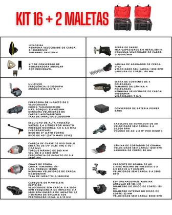 Imagem de Ferramenta Multifuncional 21V Brushless Profissional 16+2 Parafusadeira com 2 Maletas