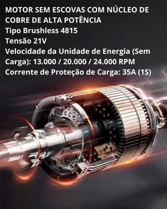 Imagem de Ferramenta Multifuncional 21V Brushless Profissional 16+2 Parafusadeira com 2 Maletas
