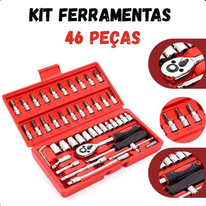 Imagem de Ferramentas de 46 peças para ajustes rápidos e reparos em casa.