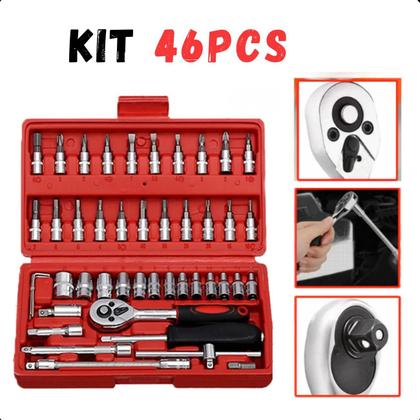Imagem de Ferramentas de 46 peças para ajustes rápidos e reparos em casa.