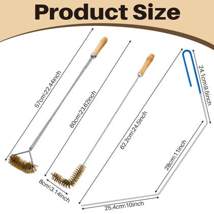 Imagem de Ferramentas de limpeza para fritadeiras Nuenen Escova em forma de L de 68 cm Deep Clean