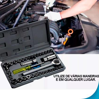 Imagem de Ferramentas Jogo de Soquete 40 Peças Para Emergências do Carro Pronto Entrega