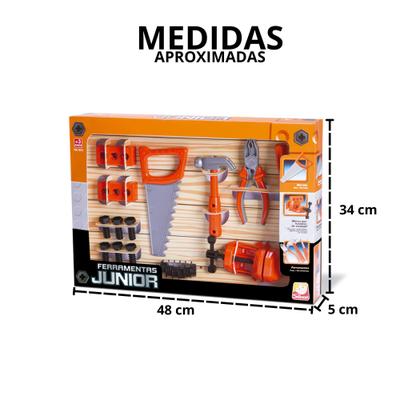 Imagem de Ferramentas Junior Brinquedo Infantil Kit c/ 19 Peças