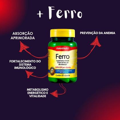 Imagem de Ferro 100% IDR 60 Cápsulas Maxinutri