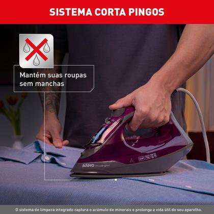 Imagem de Ferro A Vapor Arno Powergliss Base Xglide Fpo1 Roxo