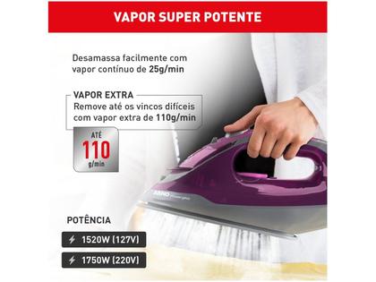 Imagem de Ferro a Vapor Arno Powergliss com Base XGlide