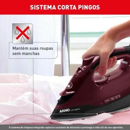 Imagem de Ferro a Vapor Arno Ultragliss 1520W Vinho 127V