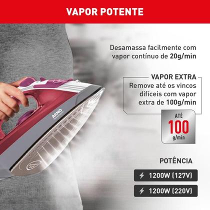 Imagem de Ferro A Vapor Elétrico Arno Steamgliss Fsgc