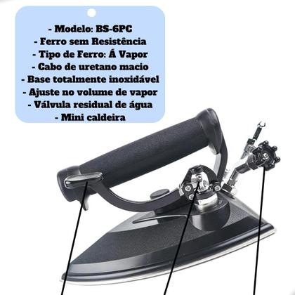 Imagem de Ferro A Vapor Para Caldeira Sem Resistência Lanmax E Sapata