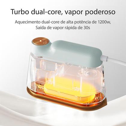 Imagem de Ferro A Vapor Portátil Gaabor Aquecimento Rápido Modo Dupla Cor Verde