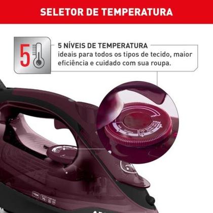Imagem de Ferro A Vapor Ultragliss Base Durilium Airglide 1520W Vinho