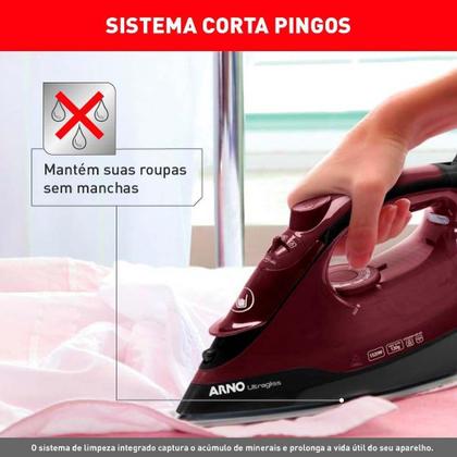 Imagem de Ferro a Vapor Ultragliss FMV Arno Vinho 220V