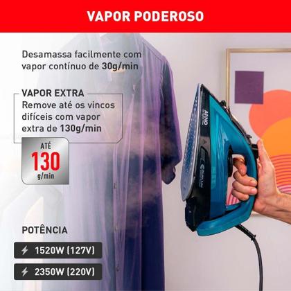 Imagem de Ferro De Passar A Vapor Arno Ultragliss Fmy Azul 220V
