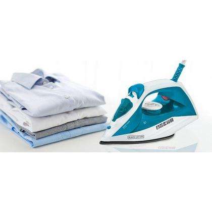 Imagem de Ferro de Passar a Vapor Black & Decker FX2100 com Base Antiaderente Azul