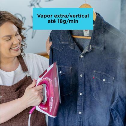 Imagem de Ferro de Passar a Vapor Black+ Decker FX2250 - Base Antiaderente - 1200W - Vapor Vertical -