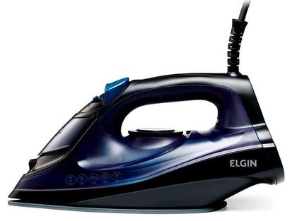 Imagem de Ferro de passar a vapor elgin 1200w vapor turbo preto e roxo 127v