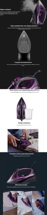 Imagem de Ferro de Passar a Vapor Elgin 1700W Base Ceramica 200ml Spray 220V