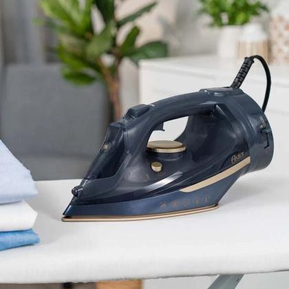 Imagem de Ferro De Passar Oster A Vapor Sem E Com Fio Base Cerâmica Azul 220v