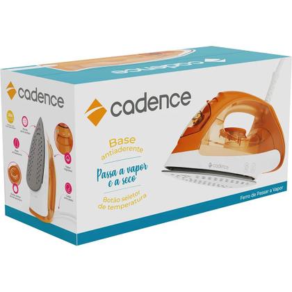 Imagem de Ferro De Passar Portátil Base Cerâmica Antiaderente Roupa A Seco E A Vapor Cadence 2 Em 1 