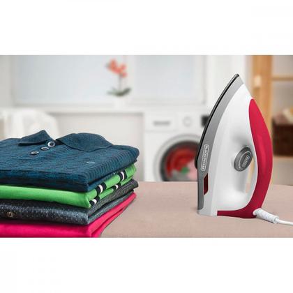 Imagem de Ferro de Passar Roupa a Seco Black + Decker Antiaderente 127V 1000w Vermelho