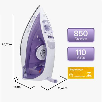 Imagem de Ferro de passar roupa a Seco e aVapor FX 1050 127V Antiaderente autolimpante sistema Poupa botões