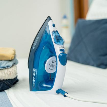 Imagem de Ferro de Passar Roupa a Vapor Black + Decker Antiaderente 1200W 220V Azul